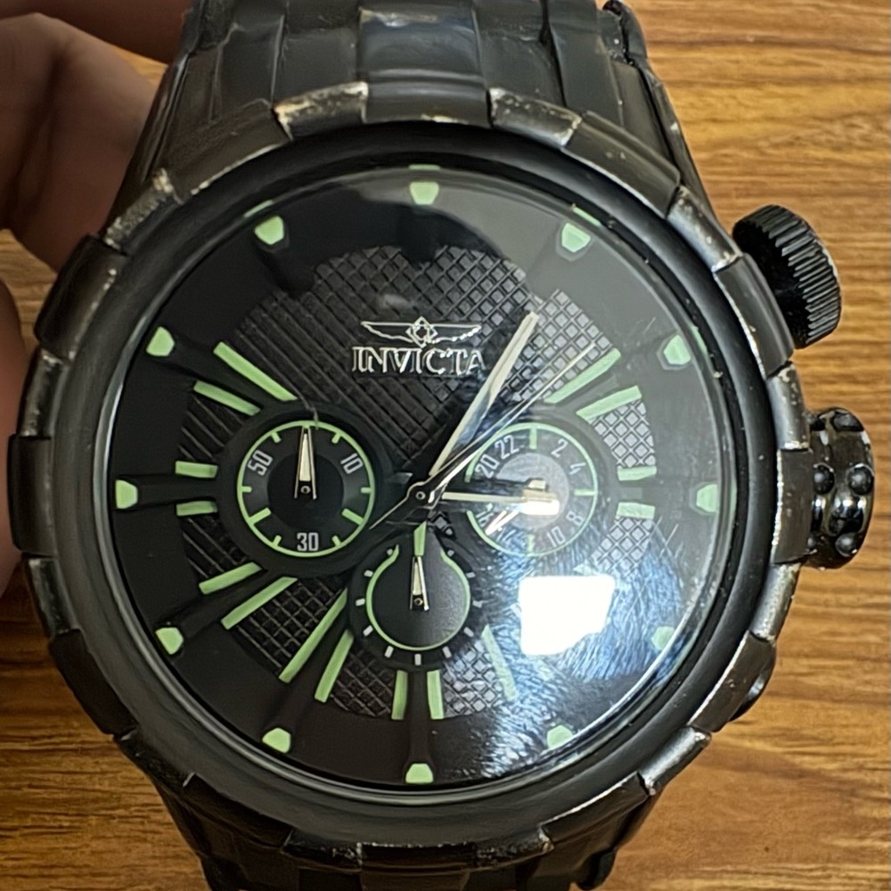 Invicta Black and Lime Chronograph Watch